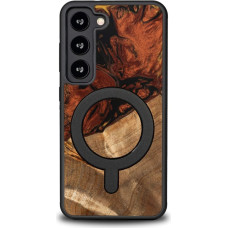 Bewood Unique MagSafe Fire Element wood and resin case for Samsung Galaxy S23 - black and gold