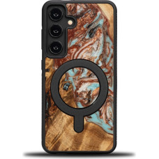 Bewood Unique MagSafe Jupiter wood and resin case for Samsung Galaxy A55 5G - copper and white