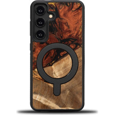 Bewood Unique MagSafe Fire Element wood and resin case for Samsung Galaxy A55 5G - black and gold