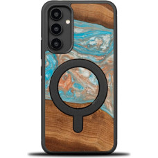 Bewood Unique MagSafe Saturn wood and resin case for Samsung Galaxy A54 5G - blue and red