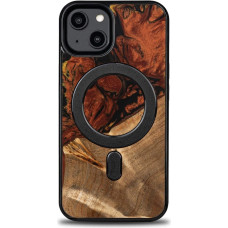 Bewood Unique MagSafe Fire Element Wood and Resin Case for iPhone 14 - Black and Gold