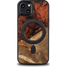 Bewood Unique MagSafe Fire Element Wood and Resin Case for iPhone 13 - Black and Gold