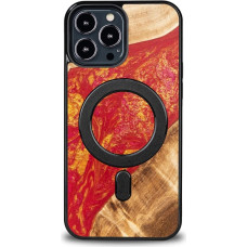 Bewood Unique MagSafe Paris Wood and Resin Case for iPhone 13 Pro Max - Red and Gold