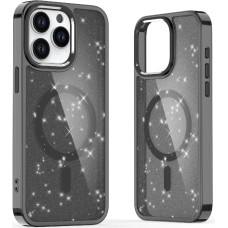 Hurtel Glitter Case MagSafe for iPhone 16 Pro - black with glitter