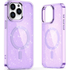 Hurtel Glitter Case MagSafe for iPhone 16 - purple with glitter