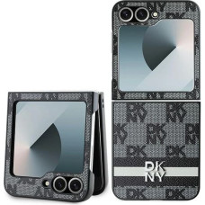 Dkny Checkered Pattern Printed Stripes case for Samsung Galaxy Z Flip 6 - black