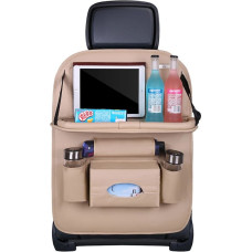 Hurtel Car organizer for the seat foldable shelf mini car table beige