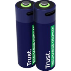 Trust Baterijas Trust USB-C Rechargeable AA Batteries 2pack