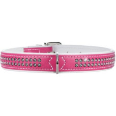 Hunter Collar Modern Art Deluxe 35 nickel Faux Leather pink/white