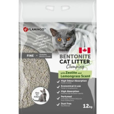 Flamingo Cat Litter Lemongrass 12 kg - Kanādas cementējošās smiltis