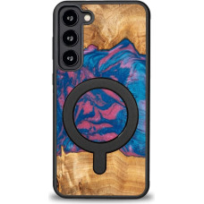 Bewood Unique MagSafe Vegas wood and resin case for Samsung Galaxy S23+ - pink and blue