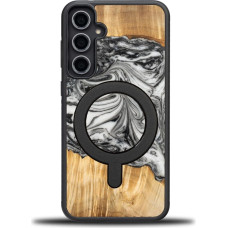 Bewood Unique MagSafe Earth Element Wood and Resin Case for Samsung Galaxy S23 FE - Black and White