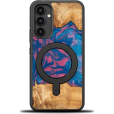 Bewood Unique MagSafe Vegas wood and resin case for Samsung Galaxy A54 5G - pink and blue