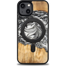 Bewood Unique MagSafe Earth Element Wood and Resin Case for iPhone 15 - Black and White