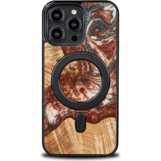 Bewood Unique MagSafe Venus Wood and Resin Case for iPhone 15 Pro Max - Black and Red