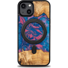 Bewood Unique MagSafe Vegas Wood and Resin iPhone 14 Case - Pink and Blue