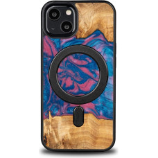 Bewood Unique MagSafe Vegas Wood and Resin iPhone 13 Case - Pink and Blue