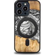 Bewood Unique MagSafe Earth Element Wood and Resin Case for iPhone 13 Pro - Black and White