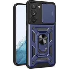 Hurtel Hybrid Armor Camshield case for Samsung Galaxy S23 armored case with camera cover blue