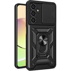 Hurtel Hybrid Armor Camshield case for Samsung S23 FE with camera cover - black