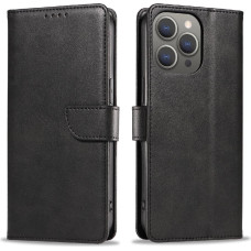 Hurtel Leather Book Case for iPhone 16 Pro - black