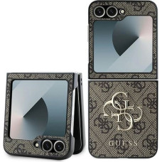 Guess Leather 4G Metal Logo Case for Samsung Galaxy Z Flip 6 - Brown