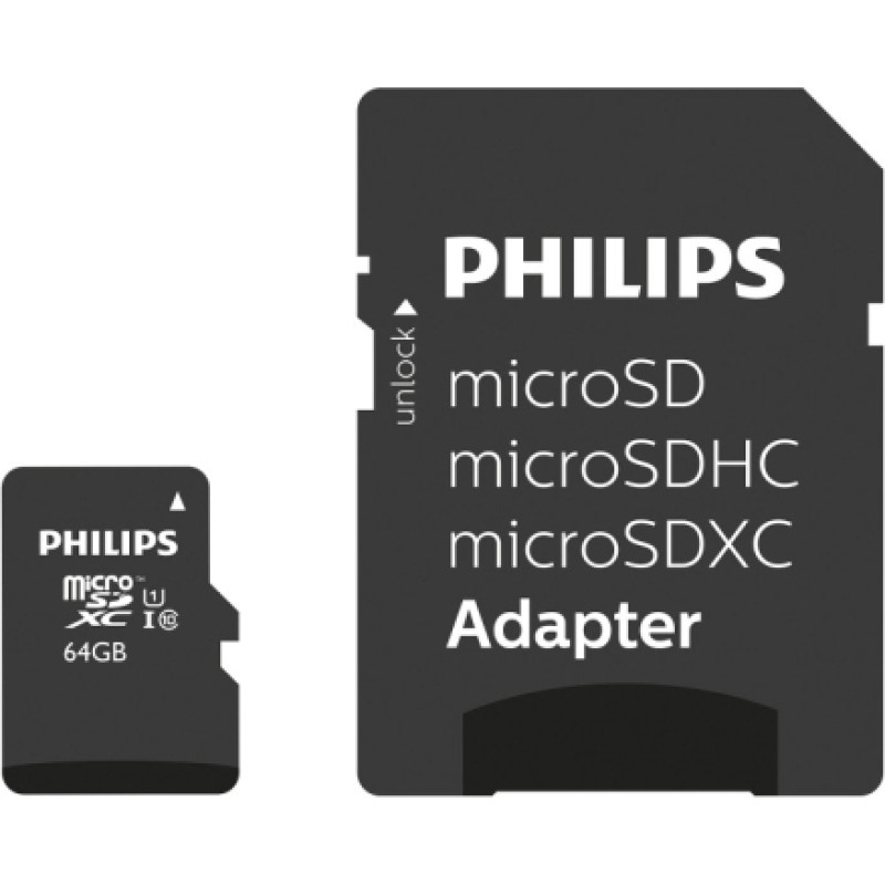 Philips MicroSDXC 64GB class 10/UHS 1 + Adapter