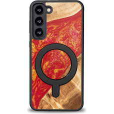 Bewood Unique MagSafe Paris wood and resin case for Samsung Galaxy S23+ - red and gold