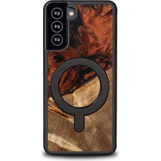 Bewood Unique MagSafe Fire Element wood and resin case for Samsung Galaxy S21 FE - black and gold