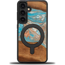 Bewood Unique MagSafe Saturn wood and resin case for Samsung Galaxy A55 5G - blue and red