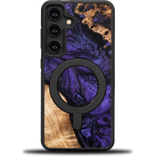 Bewood Unique MagSafe Violet wood and resin case for Samsung Galaxy A55 5G - purple and black