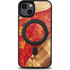 Bewood Unique MagSafe Paris Wood and Resin iPhone 14 Case - Red and Gold