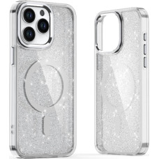 Hurtel Glitter Case MagSafe for iPhone 16 - white with glitter