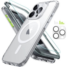 ESR Classic Pro Set Halolock MagSafe Case + Glass for Display and Camera for iPhone 15 Pro - Transparent