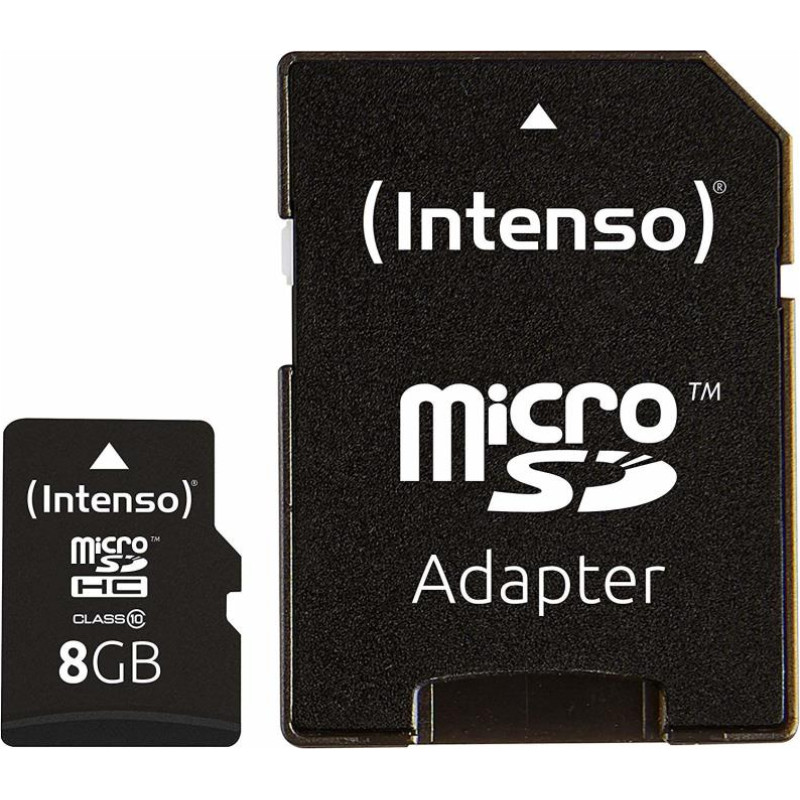 Intenso MEMORY MICRO SDHC 8GB C10/W/ADAPTER 3413460 INTENSO