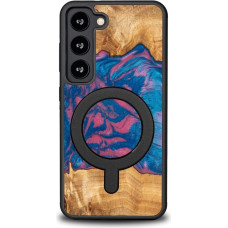 Bewood Unique MagSafe Vegas wood and resin case for Samsung Galaxy S23 - pink and blue