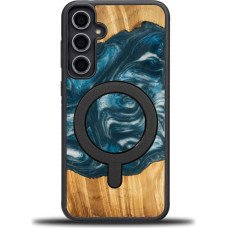 Bewood Unique MagSafe Air Element case made of wood and resin for Samsung Galaxy S23 FE - blue and white