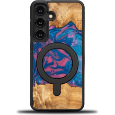 Bewood Unique MagSafe Vegas wood and resin case for Samsung Galaxy A55 5G - pink and blue