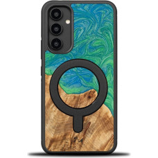 Bewood Unique MagSafe Tokyo wood and resin case for Samsung Galaxy A54 5G - green and blue