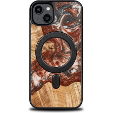 Bewood Unique MagSafe Venus Wood and Resin Case for iPhone 15 Plus - Black and Red