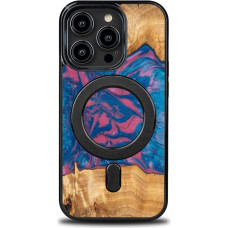 Bewood Unique MagSafe Vegas Wood and Resin Case for iPhone 15 Pro - Pink and Blue