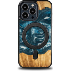 Bewood Unique MagSafe Air Element Wood and Resin Case for iPhone 13 Pro - Blue and White