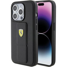 Ferrari Grip Stand Metal Logo case for iPhone 15 Pro Max - black