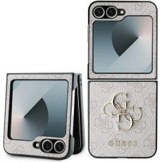 Guess Leather 4G Metal Logo Case for Samsung Galaxy Z Flip 6 - Pink