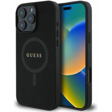 Guess Saffiano Classic Logo MagSafe iPhone 16 Pro Case - Black