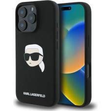 Karl Lagerfeld Etui Karl Lagerfeld Silicone Karl Head Print MagSafe na iPhone 16 Pro Max - czarne