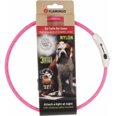 Flamingo LED kakla siksna atstarojoša VISIO PINK 33-63,5cm 8mm