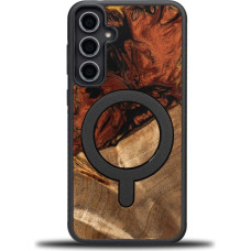 Bewood Unique MagSafe Fire Element wood and resin case for Samsung Galaxy S23 FE - black and gold