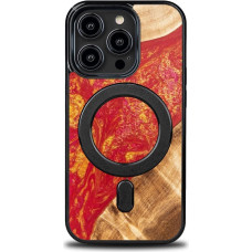 Bewood Unique MagSafe Paris Wood and Resin Case for iPhone 15 Pro - Red and Gold