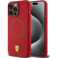 Ferrari Silicone Printed Ring MagSafe case for iPhone 15 Pro Max - red